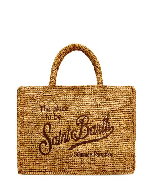 Mc2 Saint Barth Плетеная сумка Vanity из рафии с макро-вышивкой