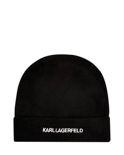 Karl Lagerfeld Шапка из эластичной пряжи с контрастной вышивкой