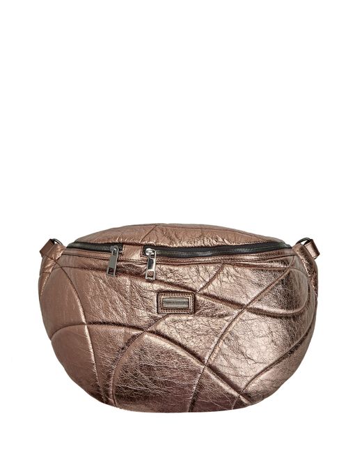 Peserico Объемная сумка из металлизированной кожи с деталью Punto Luce