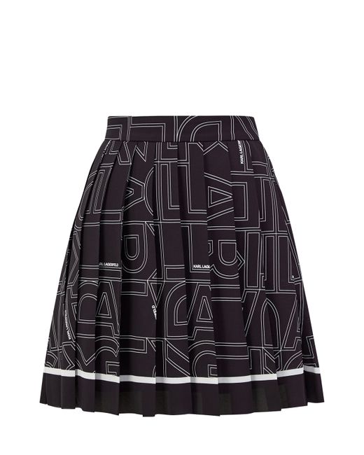 Karl Lagerfeld Плиссированная юбка-мини с контрастным принтом K/logo