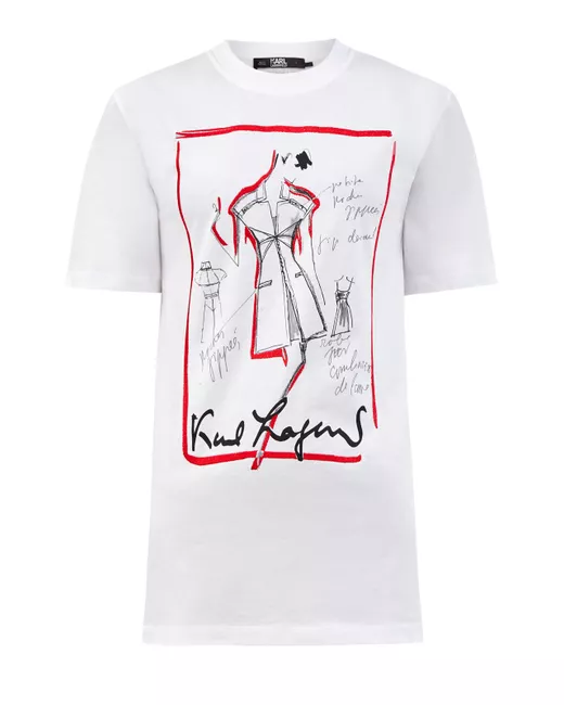 Karl Lagerfeld Свободная футболка Ultimate Icon из джерси с архивным принтом