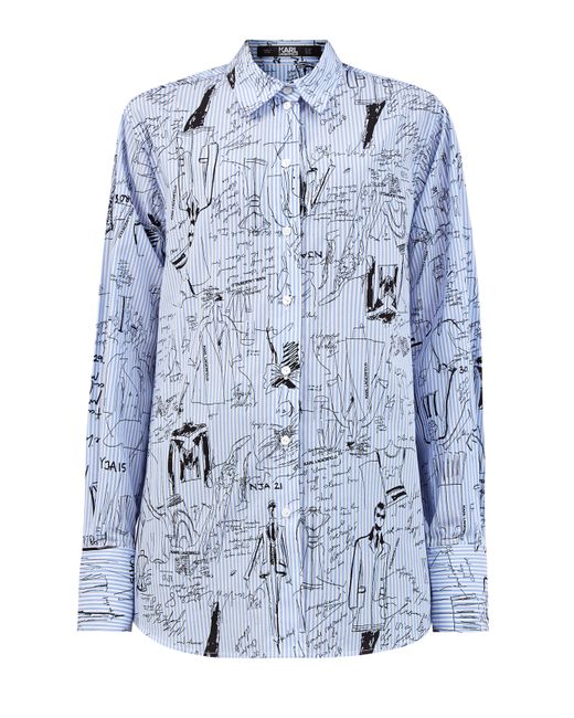 Karl Lagerfeld Рубашка с принтованными эскизами из коллекции Ultimate Icon