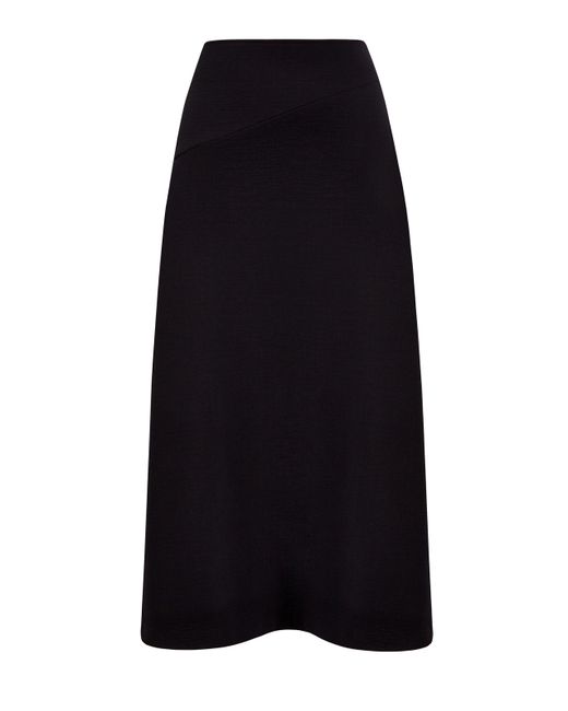 Etro Однотонная юбка-миди из тонкой шерстяной ткани