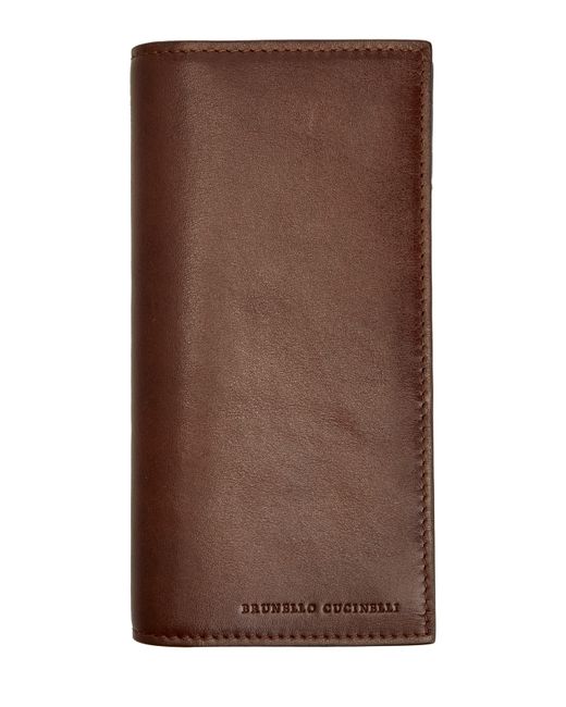 Brunello Cucinelli Портмоне из окрашенной вручную кожи с эффектом патины