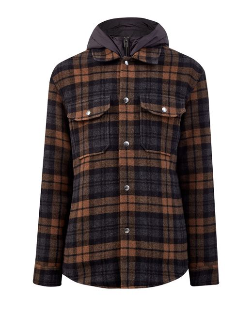 Woolrich Куртка-рубашка из шерсти и хлопка с пуховым утеплителем