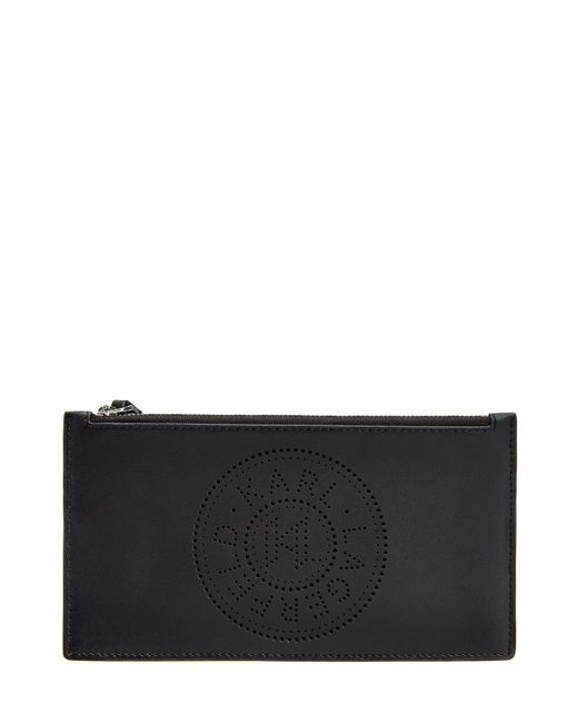 Karl Lagerfeld Кожаный кошелек K/Circle на молнии с перфорацией
