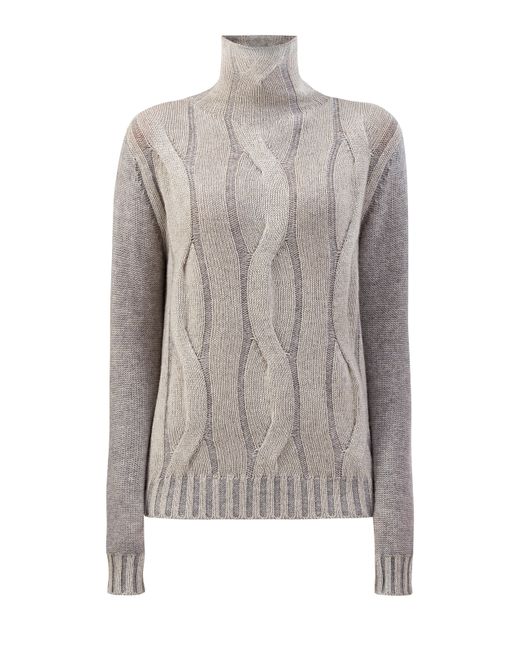 Lorena Antoniazzi Тонкий свитер из кашемира узорной вязки с пайетками