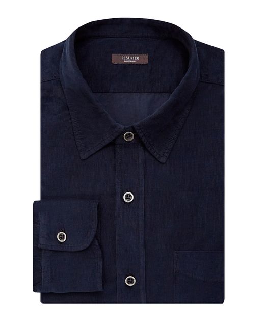 Peserico Рубашка из хлопкового вельвета с брендированной фурнитурой