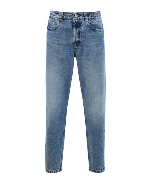 Brunello Cucinelli Укороченные джинсы из денима Authentic с деталью Мониль