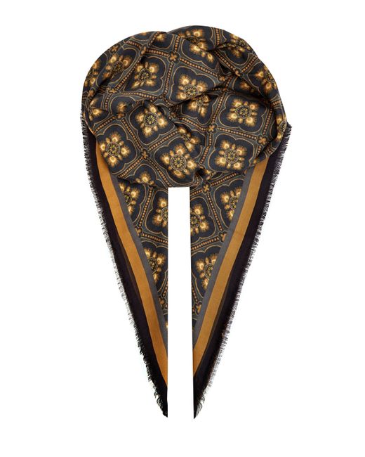 Etro Платок из тонкого кашемира и шелка с орнаментом