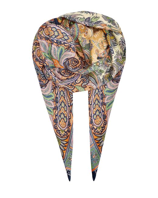 Etro Платок из кашемира и шелка с флористическим принтом