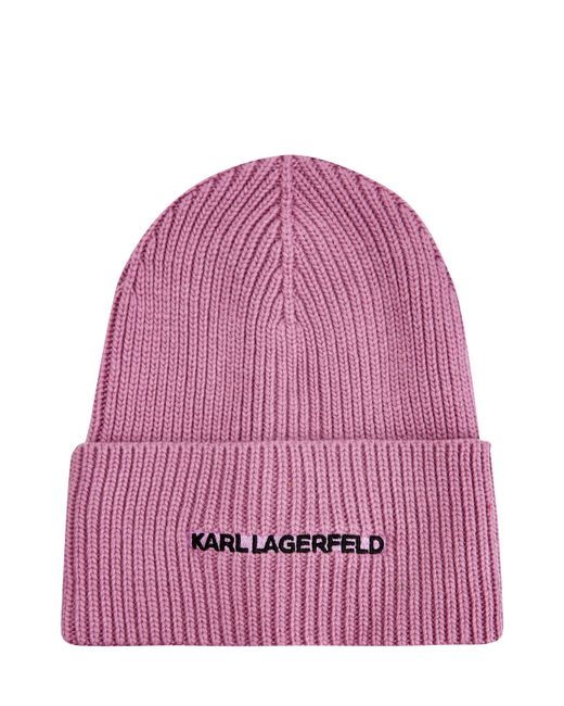 Karl Lagerfeld Теплая шапка из коллекции K/Essential с вышивкой на отвороте