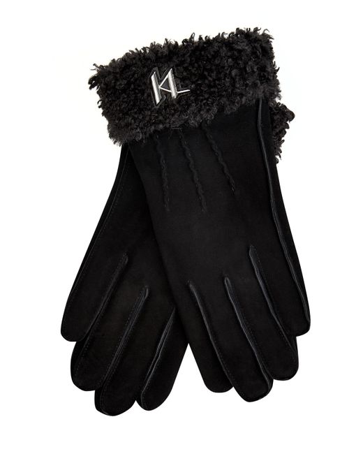 Karl Lagerfeld Перчатки K/Saddle из мягкой кожи с отделкой ширлинга