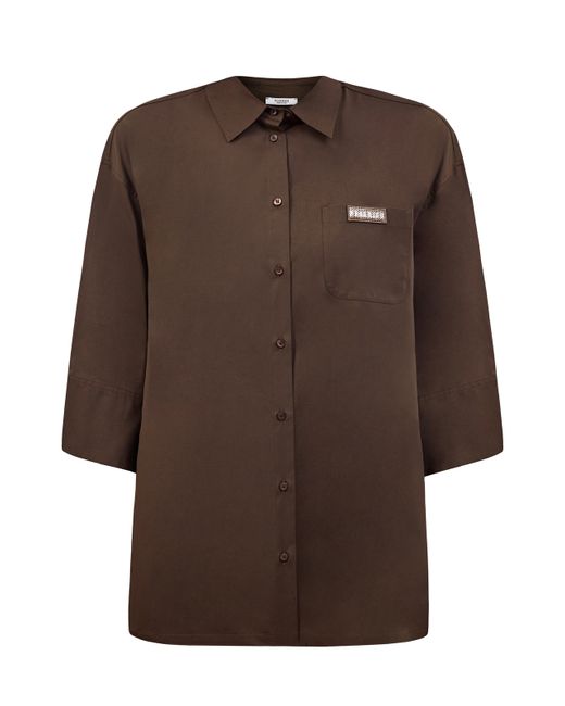 Peserico Свободная рубашка с рукавами ¾ и вышитой деталью из пайеток