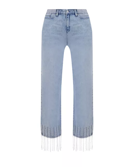 Karl Lagerfeld Укороченные джинсы из легкого денима с мерцающими подвесками