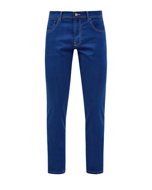 Canali Окрашенные вручную джинсы из лиоцелла с контрастной прострочкой