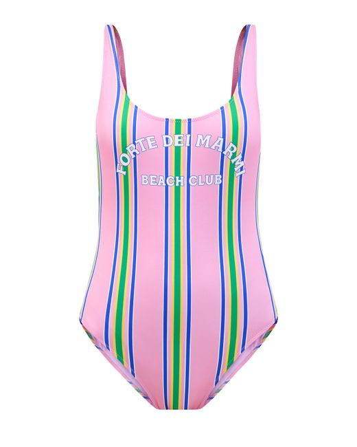 Mc2 Saint Barth Слитный купальник в стиле ретро полоску с принтом Beach Club