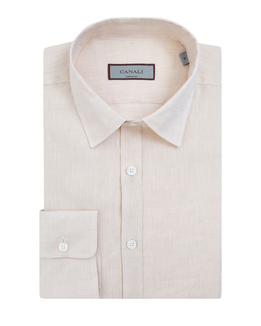 Canali Рубашка в стиле sprezzatura из тонкой льняной ткани