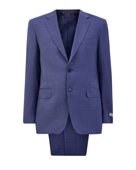 Canali Классический костюм из гладкой шерсти в синей гамме