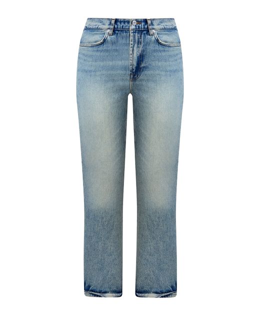 7 for all mankind Укороченные джинсы Logan из окрашенного вручную денима с отворотами