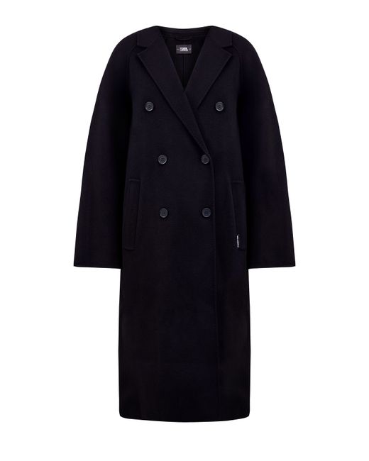 Karl Lagerfeld Двубортное пальто кроя oversize из плотной шерстяной ткани