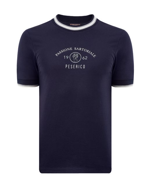 Peserico Хлопковая футболка с контрастной отделкой и принтом