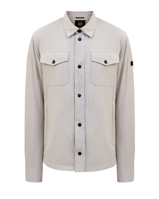 Hetrego Куртка-рубашка из гладкого матового нейлона с контрастным патчем