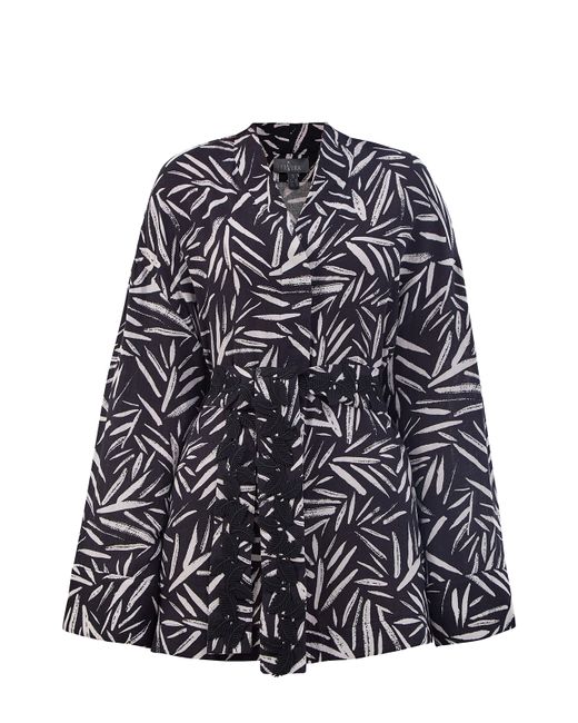 Re Vera Хлопковая блуза в стиле кимоно с вышивкой на поясе