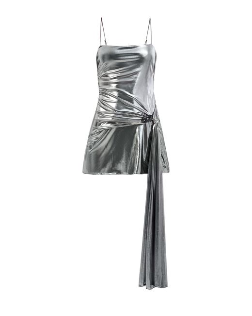 Diesel Платье-мини D-Blas цвета металлик с драпированной вставкой