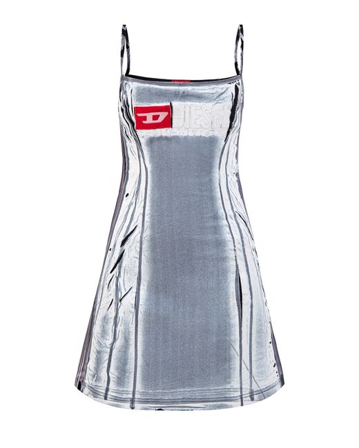 Diesel Мини-платье D-Lazot с объемным принтом и аппликациями