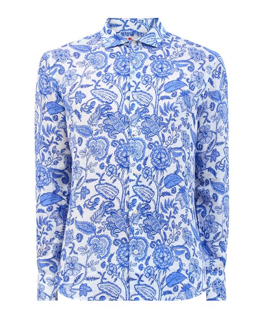 Mc2 Saint Barth Рубашка из дышащей льняной ткани с флористическим принтом