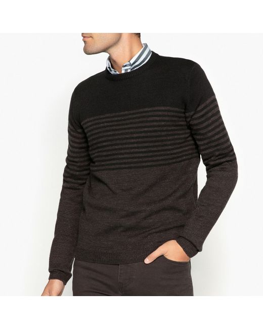 La Redoute Collections Пуловер с круглым вырезом в полоску