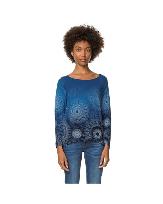 Desigual Пуловер с круглым вырезом из тонкого трикотажа