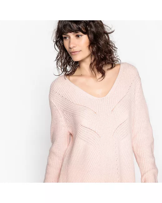 La Redoute Collections Пуловер-туника с V-образным вырезом из шерсти
