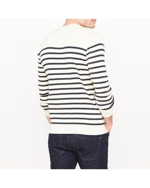 La Redoute Collections Пуловер с круглым вырезом в полоску морском стиле