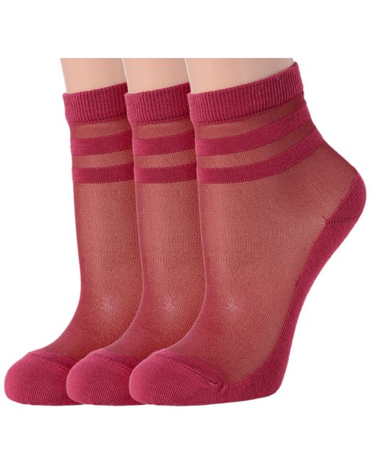 Lorenzline Комплект носков женских 3-Д131 бордовых