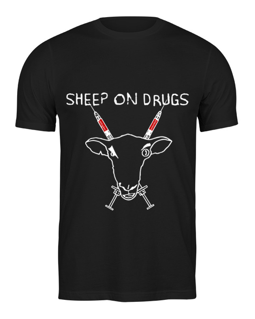 Printio Футболка Sheep on drugs черная