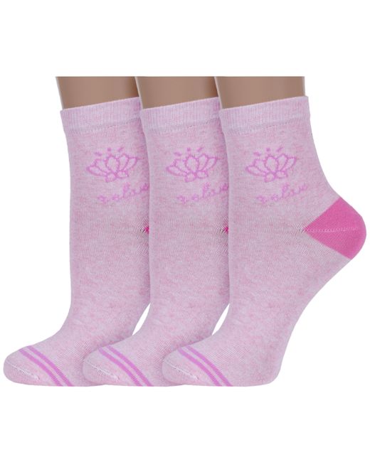 Борисоглебский трикотаж Комплект носков женских 3-6С74У розовых