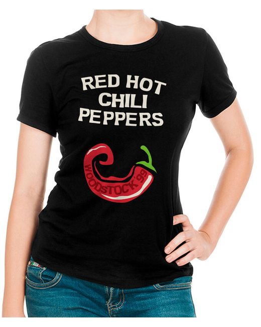 Design Heroes Футболка Red Hot Chili Peppers Woodstock черная