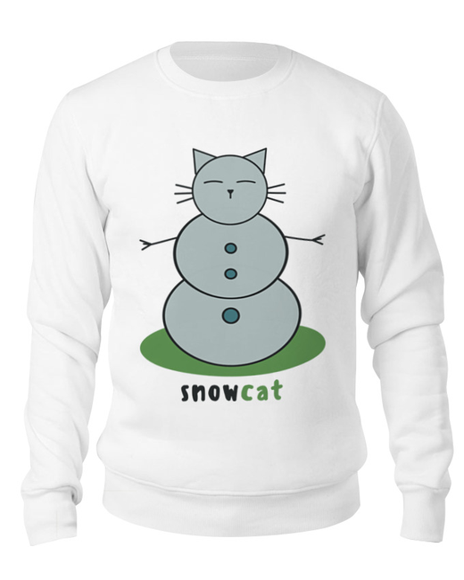 Printio Свитшот унисекс Снеговик кот