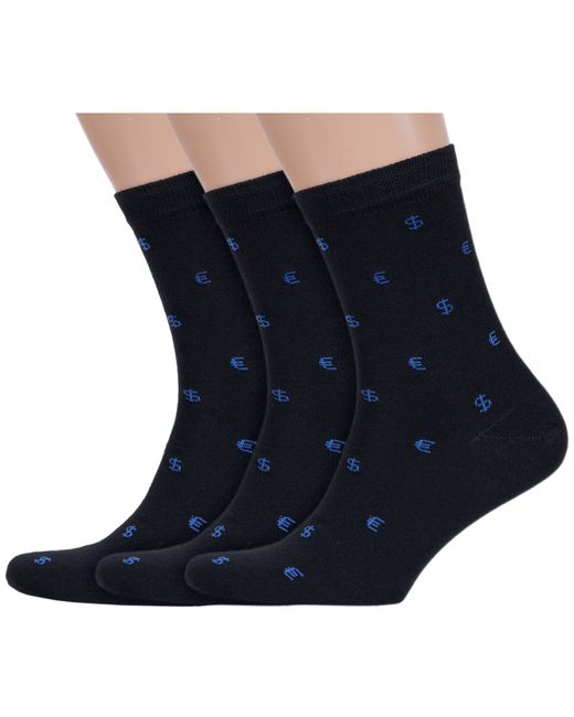 Альтаир Комплект носков мужских 3-С3 черных синих