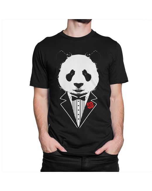 Dream Shirts Футболка Панда в Костюме черная