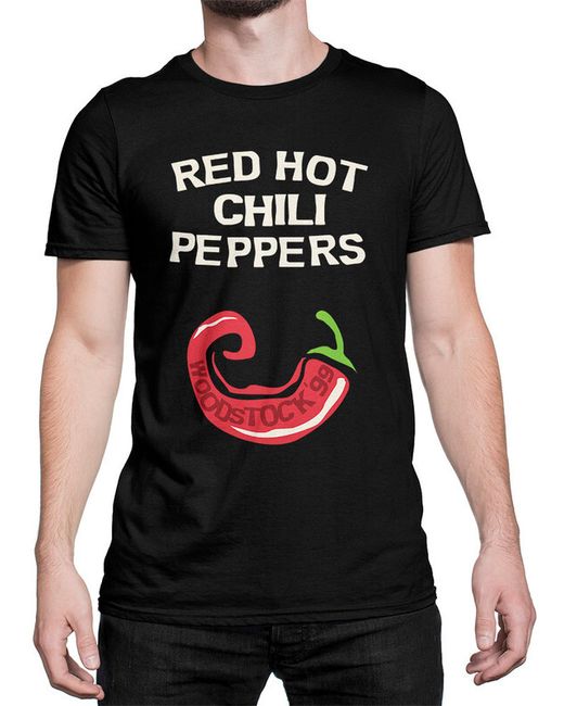 Design Heroes Футболка Red Hot Chili Peppers Woodstock черная