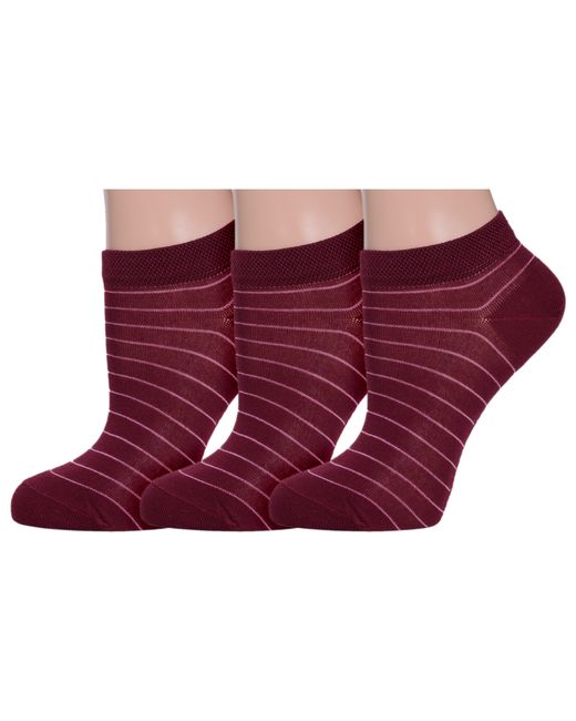 Grinston socks Комплект носков женских 3-15D34 бордовых