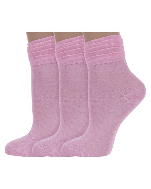 Lorenzline Комплект носков женских 3-Д52 розовых