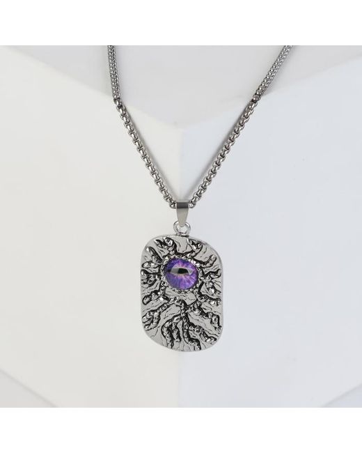 Queen Fair Кулон-амулет Помпеи око фиолетово в чернёном серебре 70 см