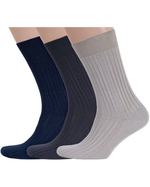 RuSocks Комплект носков мужских бежевых серых синих