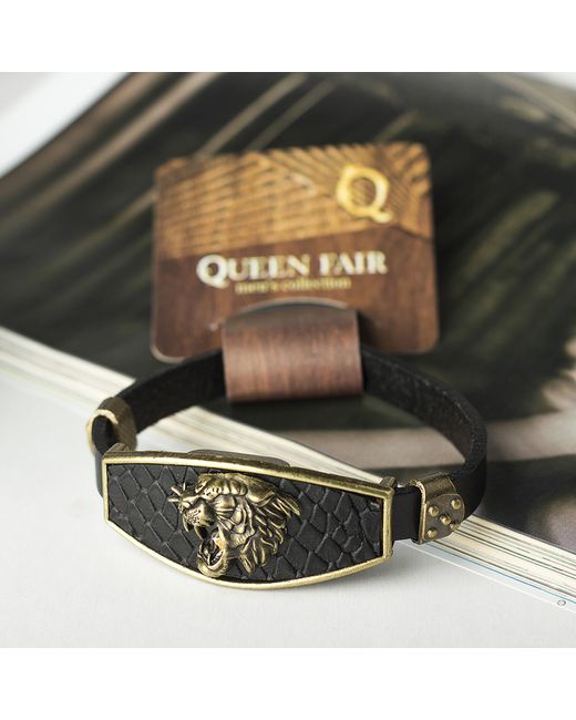 Queen Fair Браслет унисекс Атлант тигр с чернёным золотом 22 см