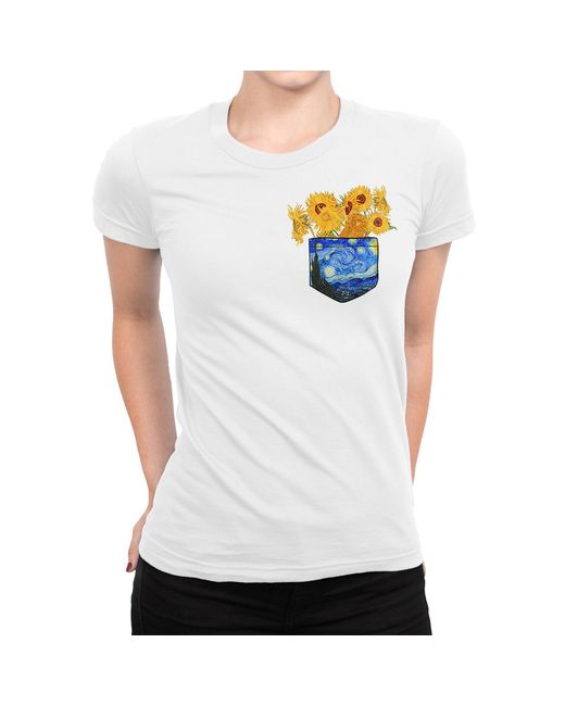 Dream Shirts Футболка Подсолнухи в Кармашке Ван Гог