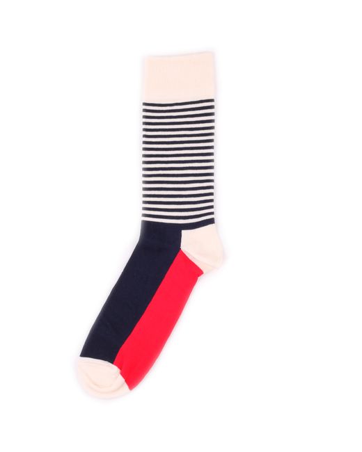 Happy Socks Носки унисекс Half Stripe Red/White разноцветные